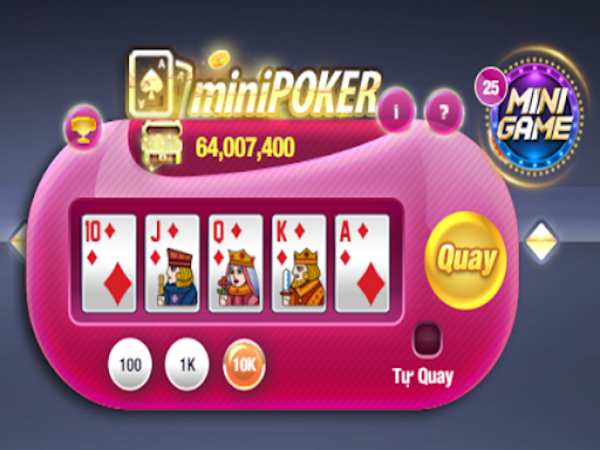 Mini poker là trò chơi kết hợp giữa Slot machine với Poker